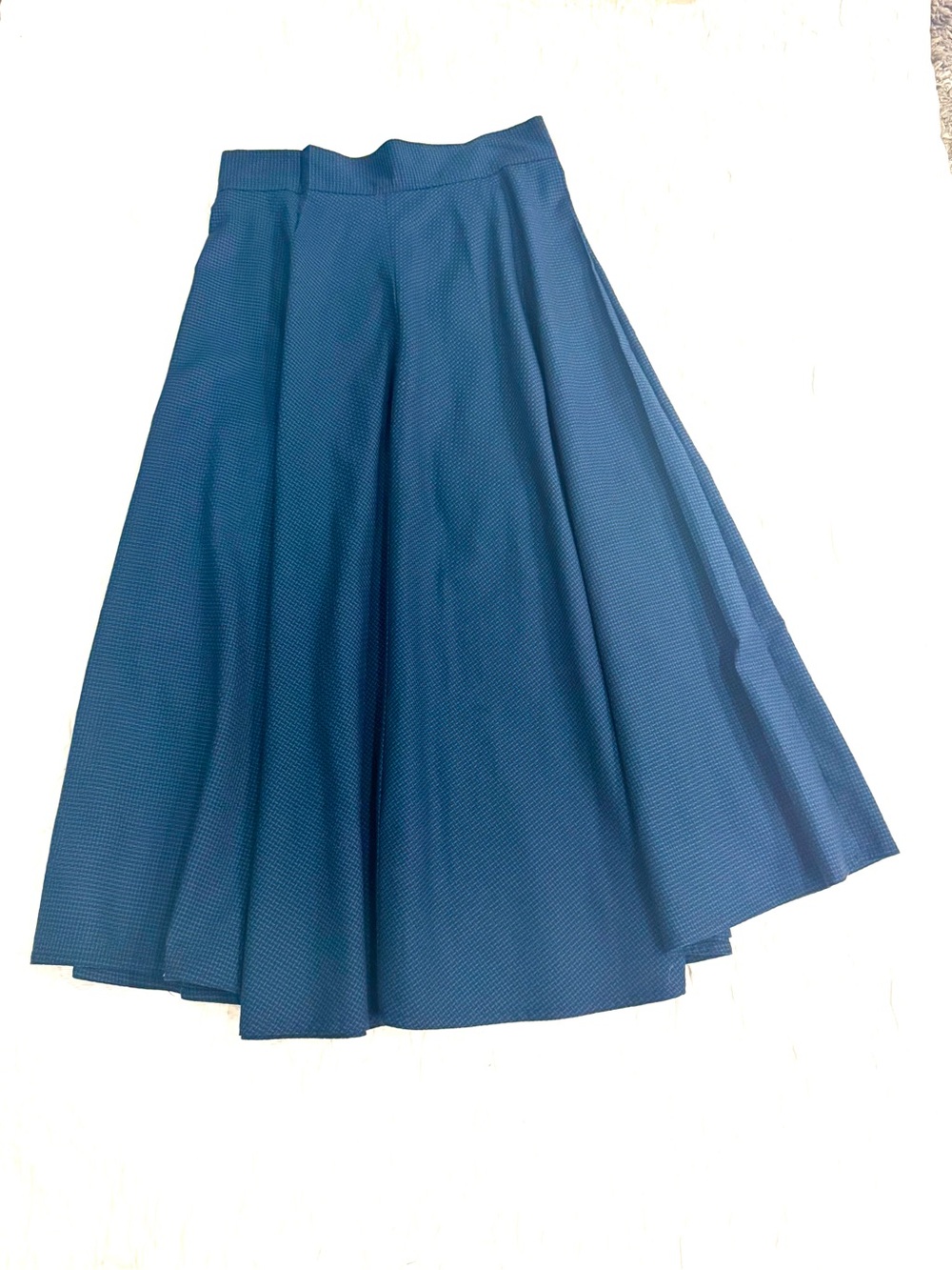 Vintage Teal A-Line Midi Skirt - Classic Flare